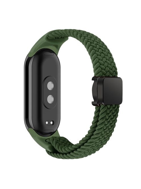 Magnetic Braided Nylon Strap for Xiaomi Mi Band 9 NFC / Mi Band 9 / Smart Band 8 NFC / Smart Band 8 Replacement Watch Band - Green