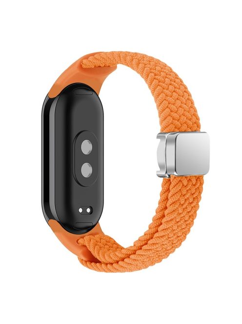 Magnetic Braided Nylon Strap for Xiaomi Mi Band 9 NFC / Mi Band 9 / Smart Band 8 NFC / Smart Band 8 Replacement Watch Band - Orange