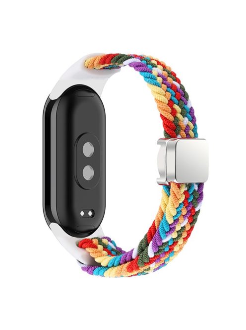 Magnetic Braided Nylon Strap for Xiaomi Mi Band 9 NFC / Mi Band 9 / Smart Band 8 NFC / Smart Band 8 Replacement Watch Band - Rainbow