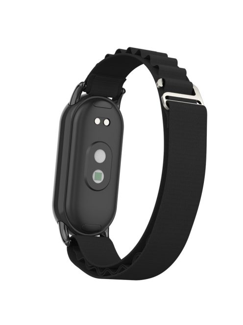 Nylon Watch Band for Xiaomi Mi Band 9 NFC / Mi Band 9 / Smart Band 8 NFC / Smart Band 8 Wrist Strap with Black Connector - Black