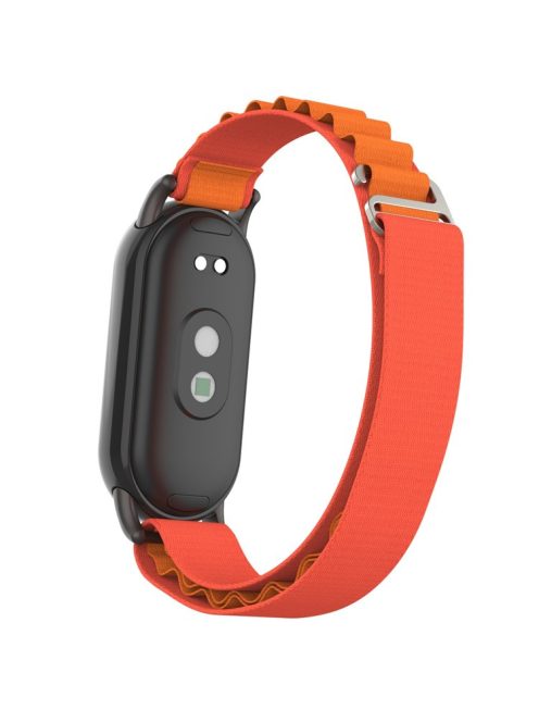 Nylon Watch Band for Xiaomi Mi Band 9 NFC / Mi Band 9 / Smart Band 8 NFC / Smart Band 8 Wrist Strap with Black Connector - Orange