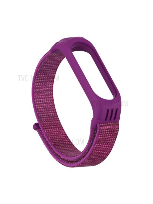 Nylon Weaven Loop Fastener Smart Bracelet Band Replacement for Xiaomi Mi Band 5 - Pitaya