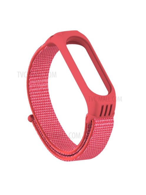 Nylon Weaven Loop Fastener Smart Bracelet Band Replacement for Xiaomi Mi Band 5 - Red