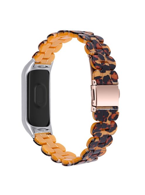 Oval Resin Smart Watch Wrist Band Replacement Strap for Xiaomi Mi Band 3/Band 4 - Leopard Print