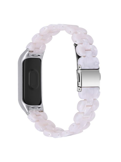 Oval Resin Smart Watch Wrist Band Replacement Strap for Xiaomi Mi Band 3/Band 4 - Pearl White