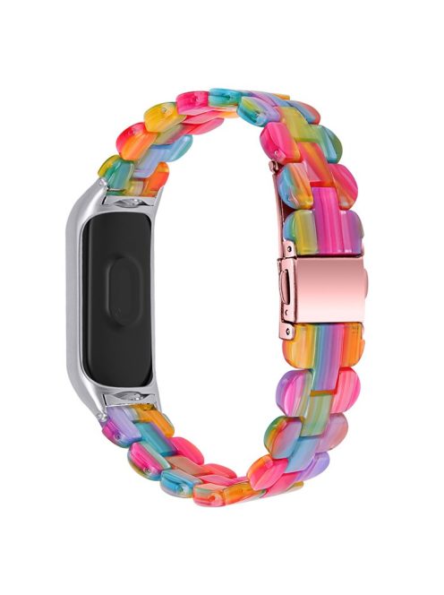 Oval Resin Smart Watch Wrist Band Replacement Strap for Xiaomi Mi Band 3/Band 4 - Rainbow