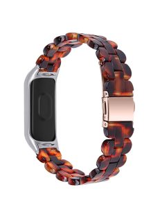   Oval Resin Smart Watch Wrist Band Replacement Strap for Xiaomi Mi Band 3/Band 4 - Tortoiseshell Color