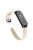 Quality Genuine Leather Watch Band Strap [Black Frame] for Xiaomi Mi Band 5 - Apricot