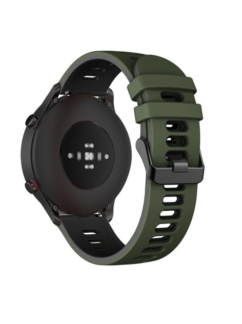 Replacement Smart Watch Strap Silicone Wrist Band 22mm for Xiaomi Mi Watch Color Sports - Army Green/Black