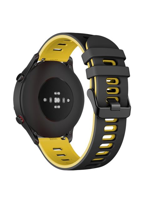 Replacement Smart Watch Strap Silicone Wrist Band 22mm for Xiaomi Mi Watch Color Sports - Black/Yellow