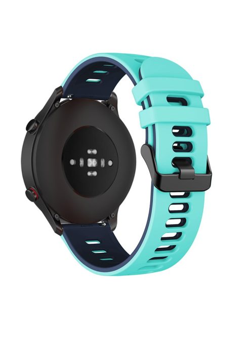 Replacement Smart Watch Strap Silicone Wrist Band 22mm for Xiaomi Mi Watch Color Sports - Mint Green/Midnight Blue