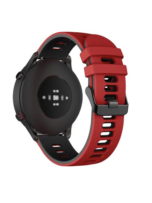 Replacement Smart Watch Strap Silicone Wrist Band 22mm for Xiaomi Mi Watch Color Sports - Red/Black