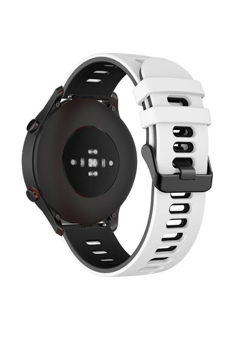 Replacement Smart Watch Strap Silicone Wrist Band 22mm for Xiaomi Mi Watch Color Sports - White/Black