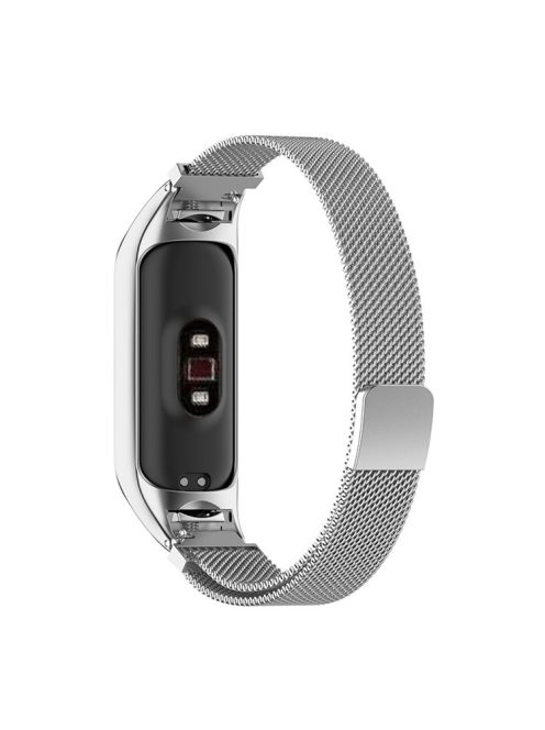 Replacement Smartwatch Wrist Strap Stainless Steel Milanese Band for Xiaomi Mi Band 5/6 - Silver