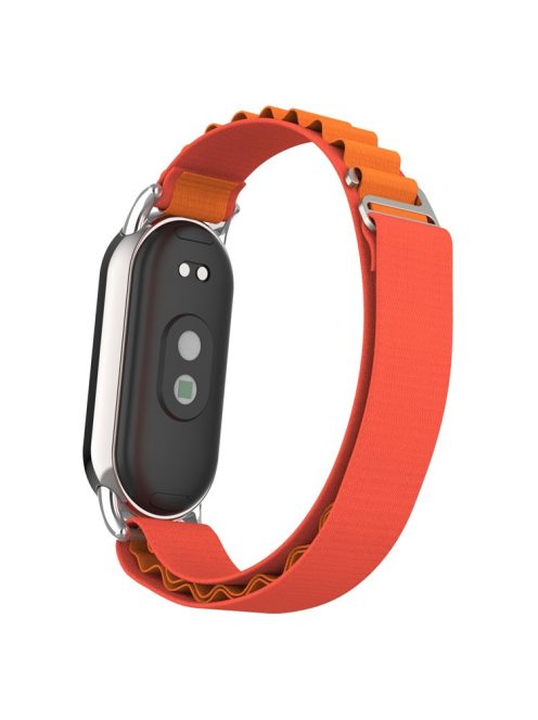 Replacement Watch Band for Xiaomi Mi Band 9 NFC / Mi Band 9 / Smart Band 8 NFC / Smart Band 8 Nylon Wrist Strap with Silver Connector - Orange