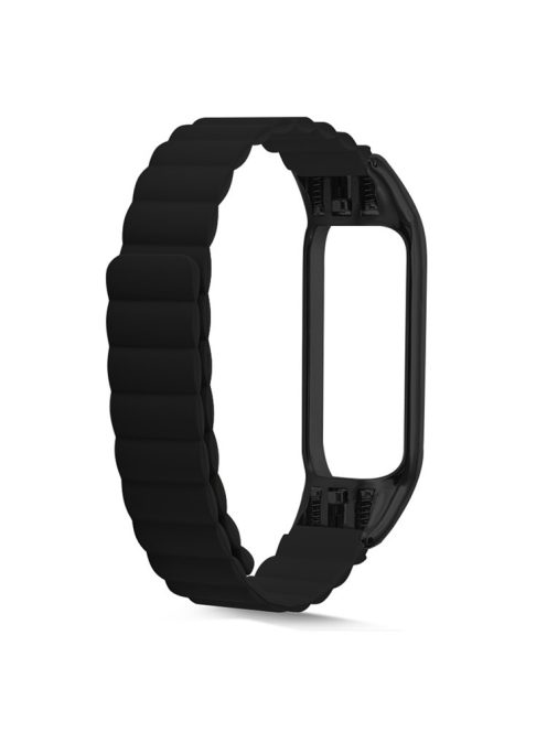 Silicone Magnetic Suction Watch Strap Replacement Wristband for Xiaomi Mi Band 5/6/7 - Black