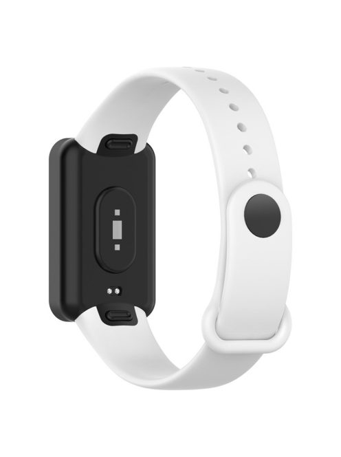 Silicone Waterproof Soft Watch Strap Wristband with Buckle for Xiaomi Redmi Smart Band Pro - White