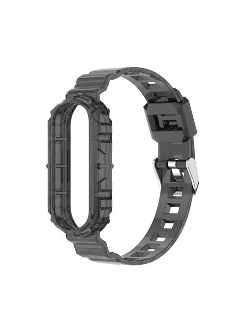 Solid Color TPU Smart Watch Band Replacement Wrist Strap for Xiaomi Mi Band 6 - Black