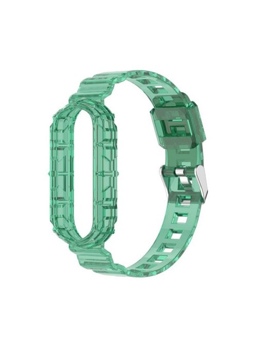 Solid Color TPU Smart Watch Band Replacement Wrist Strap for Xiaomi Mi Band 6 - Green