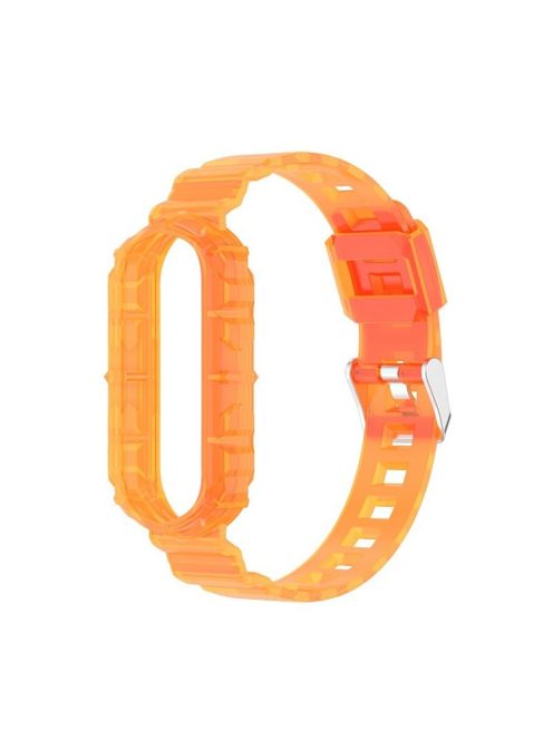 Solid Color TPU Smart Watch Band Replacement Wrist Strap for Xiaomi Mi Band 6 - Orange