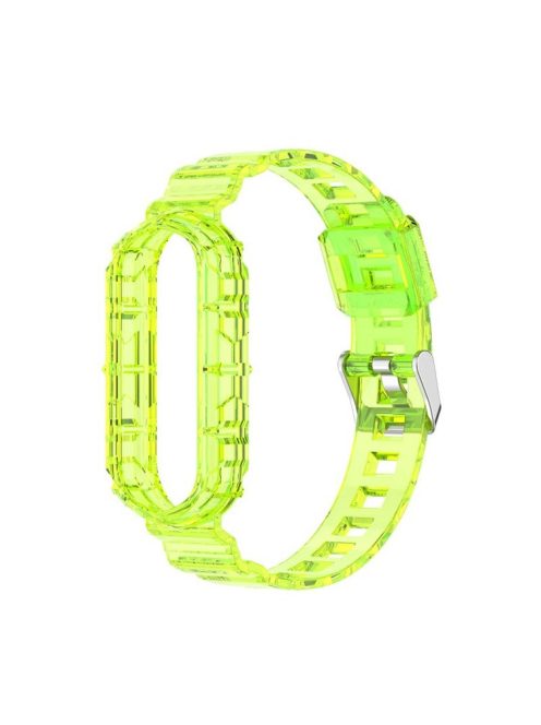 Solid Color TPU Smart Watch Band Replacement Wrist Strap for Xiaomi Mi Band 6 - Yellow