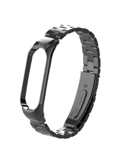 Solid Stainless Steel Metal Smart Watch Band for Xiaomi Mi Smart Band 4 - Black