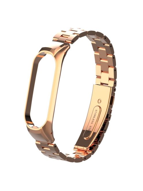 Solid Stainless Steel Metal Smart Watch Band for Xiaomi Mi Smart Band 4 - Rose Gold