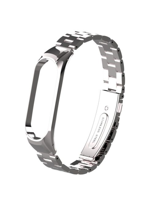 Solid Stainless Steel Metal Smart Watch Band for Xiaomi Mi Smart Band 4 - Silver