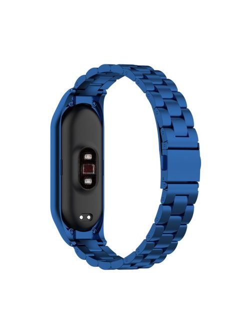 Stainless Steel Replacement Smart Watch Strap Watchband for Xiaomi Mi Band 5/6 - Blue