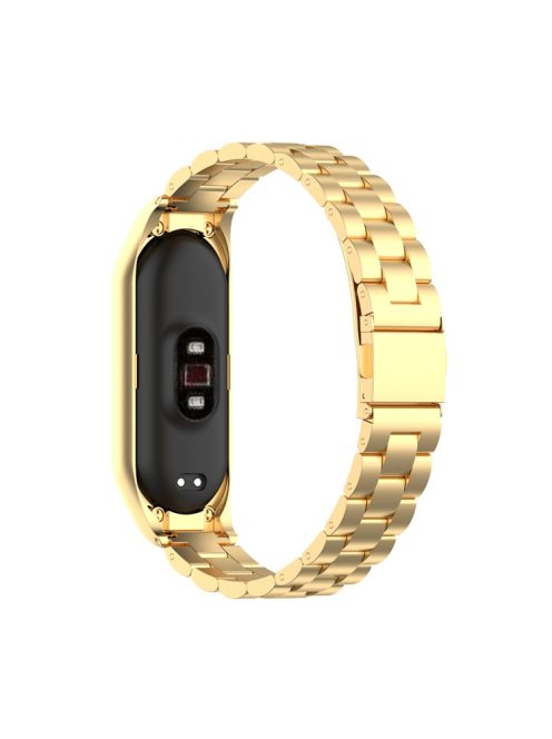 Stainless Steel Replacement Smart Watch Strap Watchband for Xiaomi Mi Band 5/6 - Gold