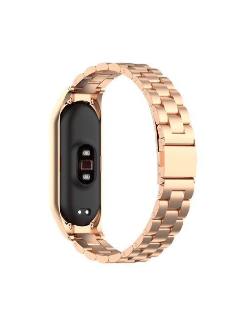 Stainless Steel Replacement Smart Watch Strap Watchband for Xiaomi Mi Band 5/6 - Rose Gold