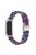 Stylish Oval Resin Watchband Replacement Wrist Strap with Folding Buckle for Xiaomi Mi Band 5/Band 6 - Purple/Green