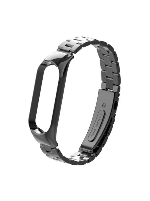 Three Beads Stainless Steel Watch Strap Replacement Band for Xiaomi Mi Band 5 - Black