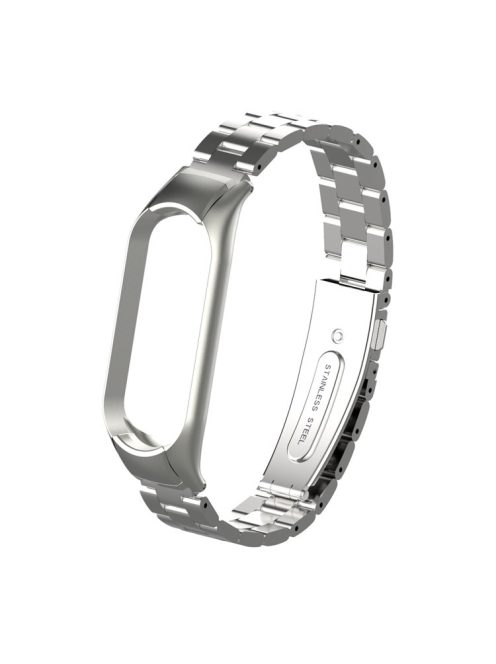 Three Beads Stainless Steel Watch Strap Replacement Band for Xiaomi Mi Band 5 - Silver