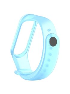   Translucent Silicone Smart Watch Strap Replacement Watchband for Xiaomi Mi Band 3/4 - Transparent Blue