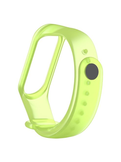 Translucent Silicone Smart Watch Strap Replacement Watchband for Xiaomi Mi Band 3/4 - Transparent Green