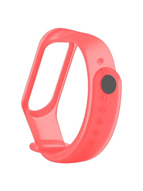 Translucent Silicone Smart Watch Strap Replacement Watchband for Xiaomi Mi Band 3/4 - Transparent Red