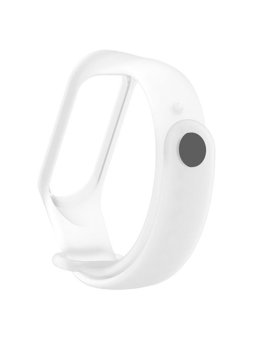 Translucent Silicone Smart Watch Strap Replacement Watchband for Xiaomi Mi Band 3/4 - Transparent White