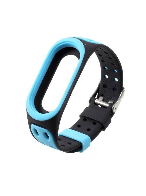 Two-color Silicone Watch Strap Replacement for Xiaomi Mi Smart Band 4 / Mi Band 3 - Blue / Black