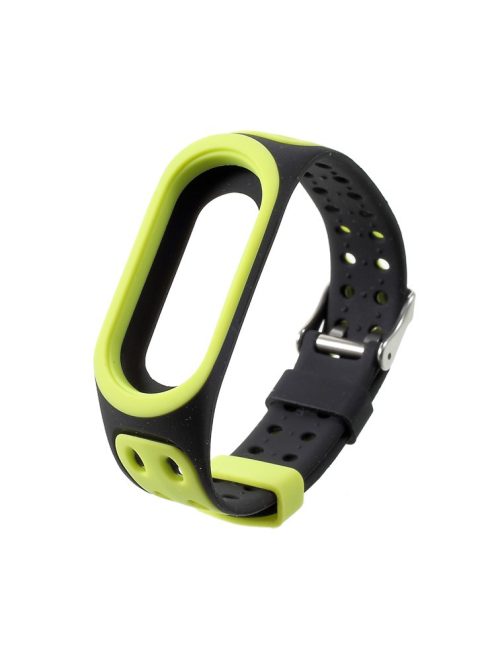 Two-tone Silicone Watch Band for Xiaomi Mi Smart Band 4 / Mi Band 3 - Green / Black