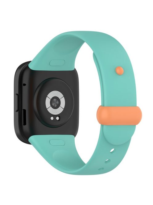 Watch Band for Xiaomi Redmi Watch 3 Soft Silicone Strap with Button Buckle - Cyan / Orange