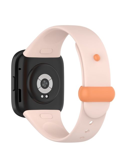 Watch Band for Xiaomi Redmi Watch 3 Soft Silicone Strap with Button Buckle - Light Pink / Orange