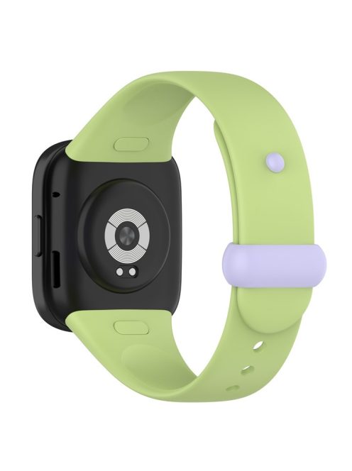 Watch Band for Xiaomi Redmi Watch 3 Soft Silicone Strap with Button Buckle - Lime / Purple