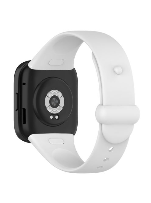 Watch Band for Xiaomi Redmi Watch 3 Soft Silicone Strap with Button Buckle - White