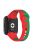 Watch Strap for Xiaomi Redmi Watch 3 Lite / Watch 3 Active Double Color Splicing Replacement Silicone Watchband - Red+Green