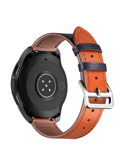 XIAOMI YOUPIN for Haylou LS02 / RS4 Plus LS11 20mm Watch Bands Replacement Strap Textured Genuine Leather Adjustable Wrist Strap - Orange / Indigo