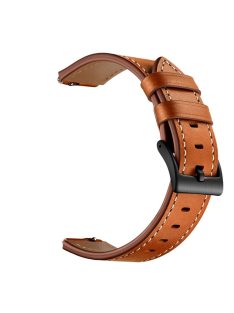   16mm Top Layer Cowhide Leather Watch Band Strap for Huawei TalkBand B3/B6 - Brown