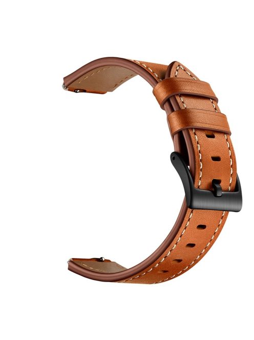 16mm Top Layer Cowhide Leather Watch Band Strap for Huawei TalkBand B3/B6 - Brown