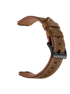   16mm Top Layer Cowhide Leather Watch Band Strap for Huawei TalkBand B3/B6 - Dark Brown