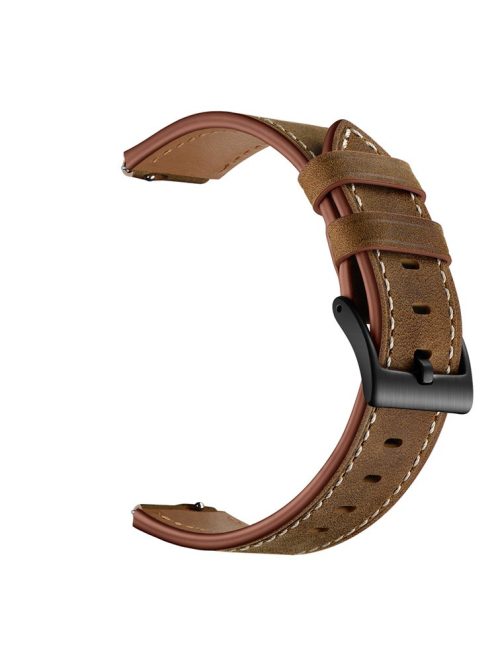 16mm Top Layer Cowhide Leather Watch Band Strap for Huawei TalkBand B3/B6 - Dark Brown